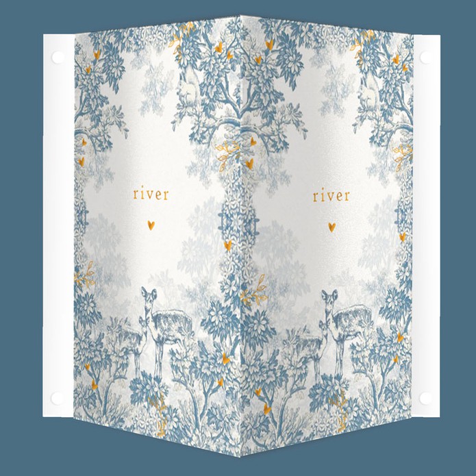 Geboortebord mono kleuren met hertjes