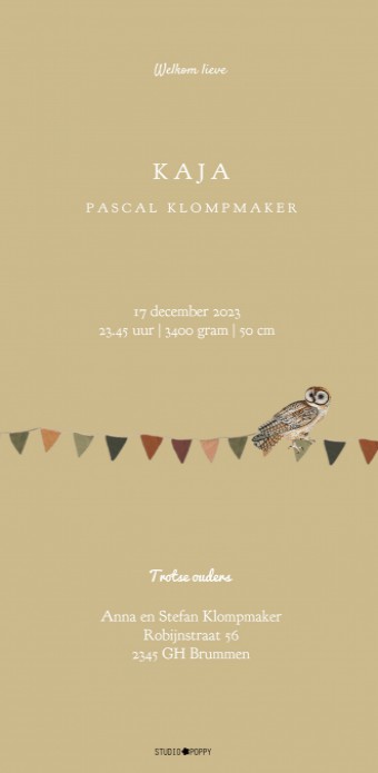 kaart achterzijde