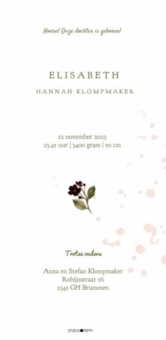 kaart achterzijde