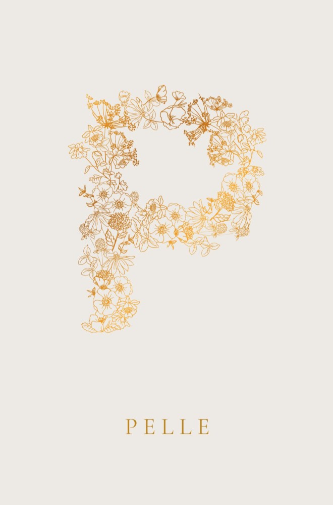 Een heel stijlvol geboortekaartje met handgetekend monogram. Het monogram is er uiteraard in alle letters van het alfabet. Kijk even in de beeldbank onder  alfabet  voor jouw letter. De letter is ook om te zetten in folie.  