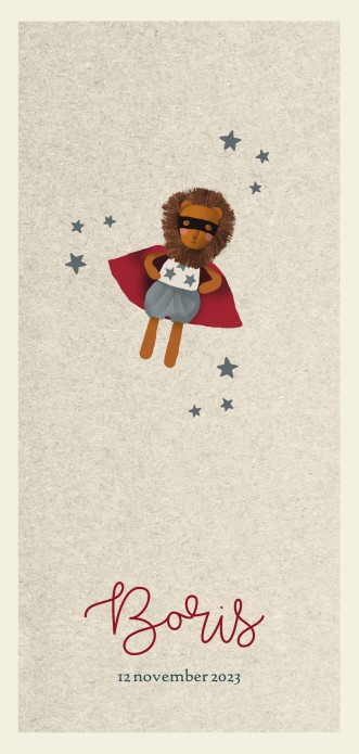 Geboortekaartje leeuw superman