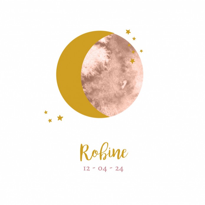 Geboortekaartje met maan. Geboortekaartje met foliedruk is héél stijlvol en chique. Het maakt jouw kaartje extra bijzonder voor jullie kindje. Er zijn verschillende soorten foliedruk om tussen te kiezen. Ga zelf aan de slag met jouw lievelings lettertype 