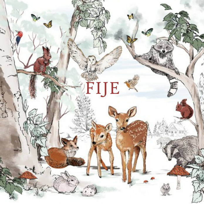 Geboortekaartje 'Magic Forest' van Annet Weelink Design