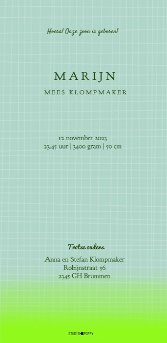 kaart achterzijde