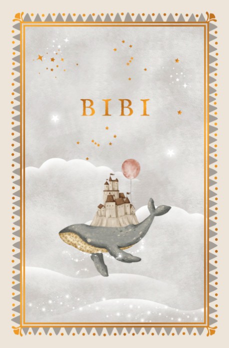 Een illustratief geboortekaartje met walvis in de wolken. Decoratief en in elke kleur te veranderen die je maar wil. Een geboortekaartje waar aandacht aan besteed is en dat kun je zien! Vraag eens een proefdruk aan om de kwaliteit zelf te beoordelen.