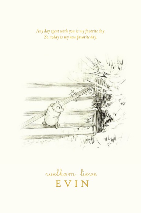Geboortekaartje Winnie the Pooh
