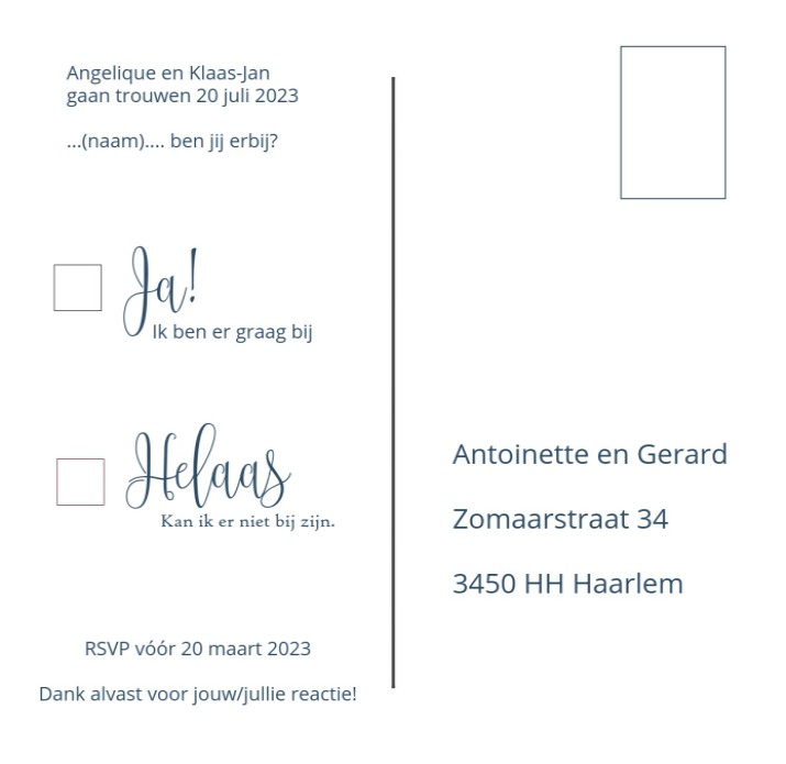kaart achterzijde