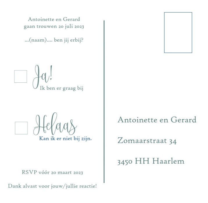 kaart achterzijde