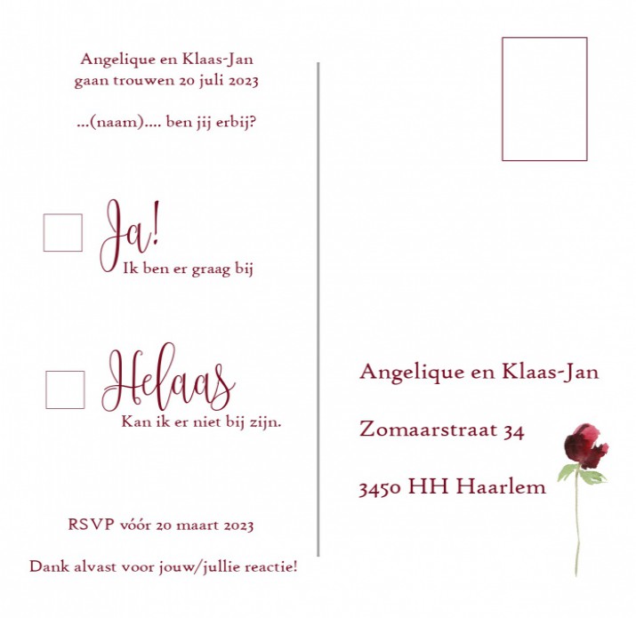 kaart achterzijde