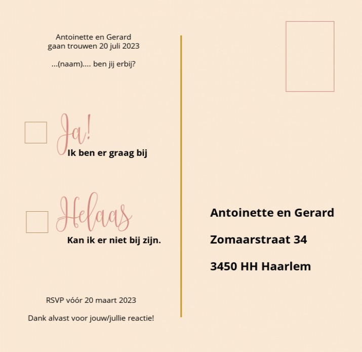 kaart achterzijde