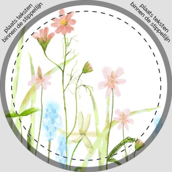 Sluitsticker bloemen krijt