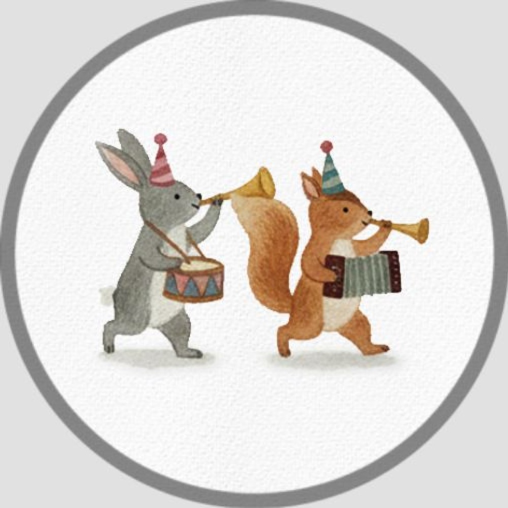 Sluitsticker met bosdieren fanfare