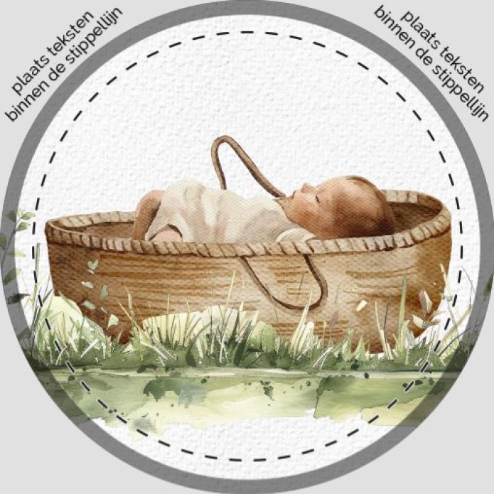 Sluitsticker watercolor baby