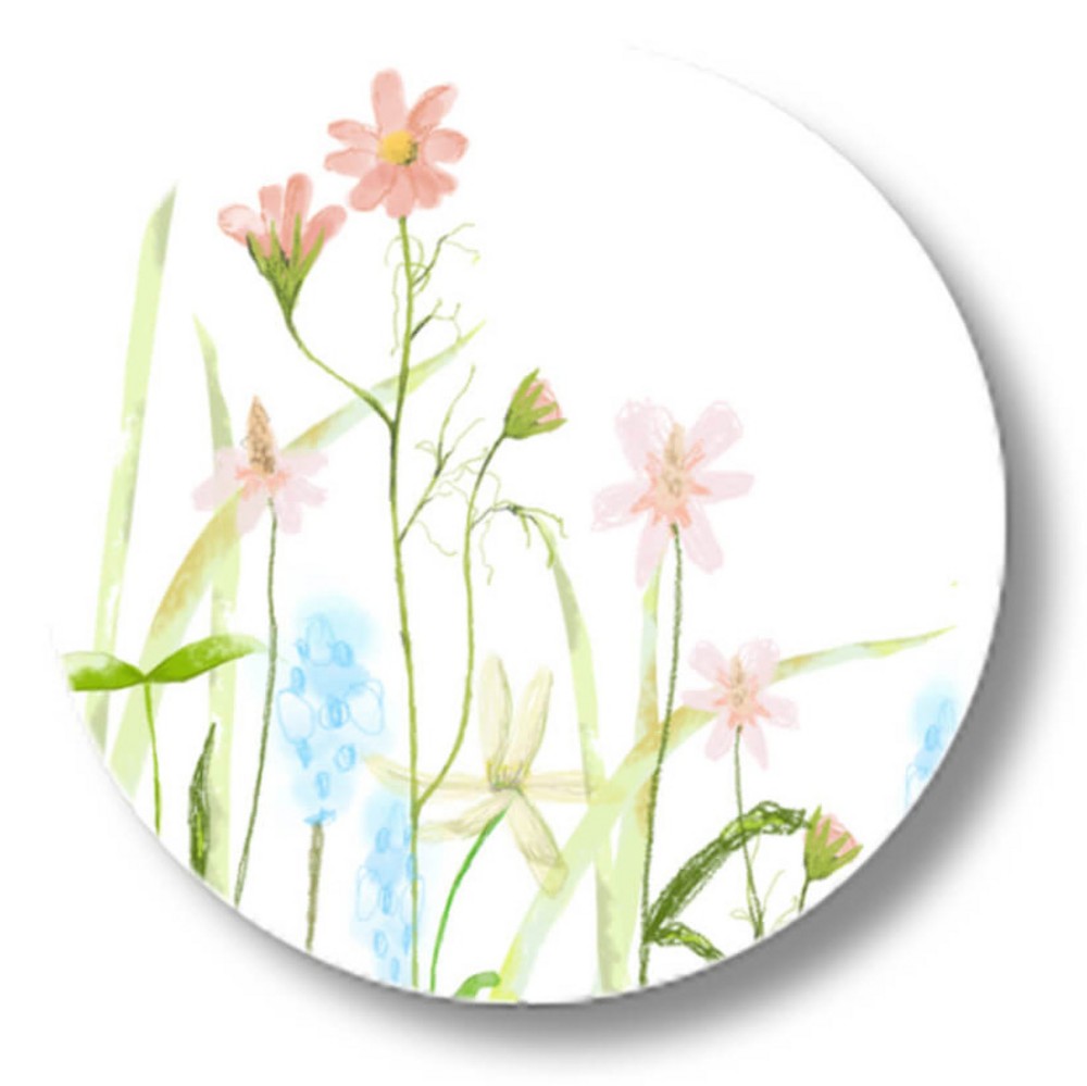 Sluitsticker bloemen krijt