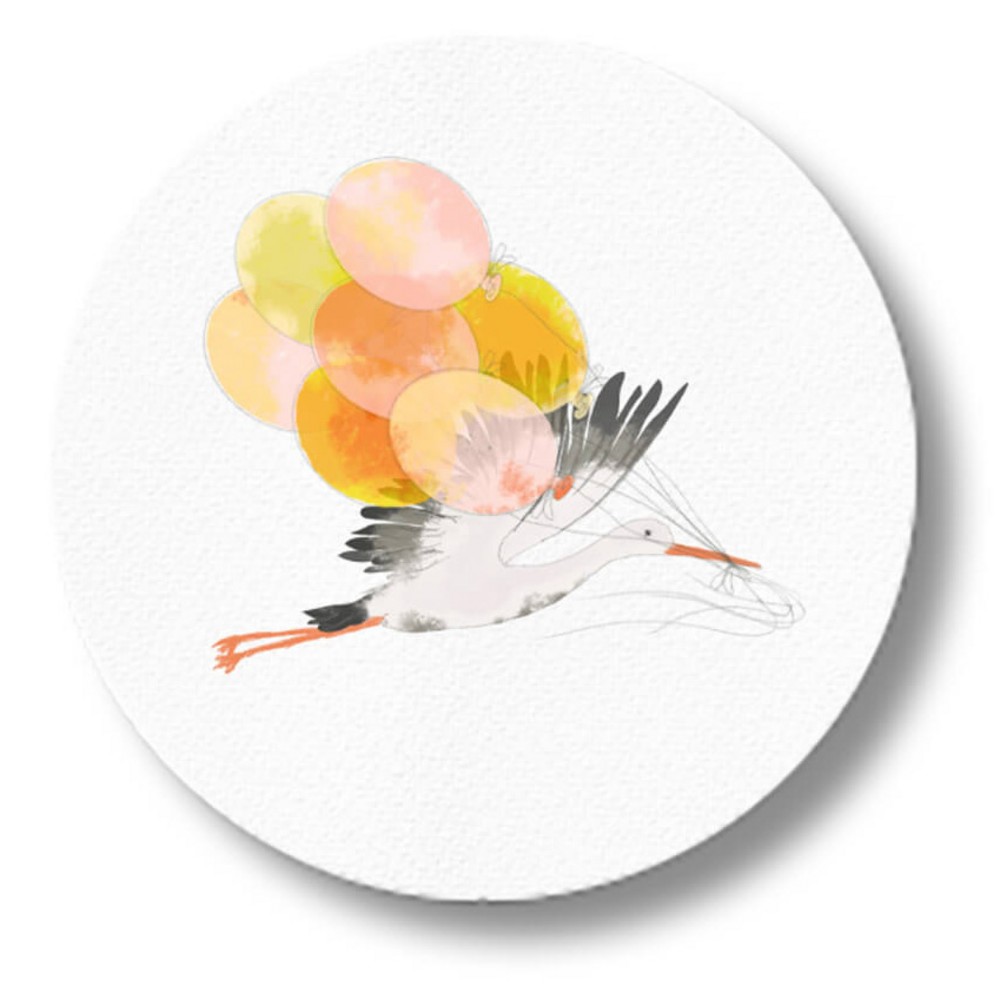 Sluitsticker met ooievaar