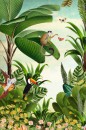 Geboortekaartje jungle met giraffe en aap achter