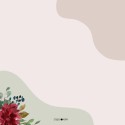 Geboortekaartje monogram foliedruk bloem achter